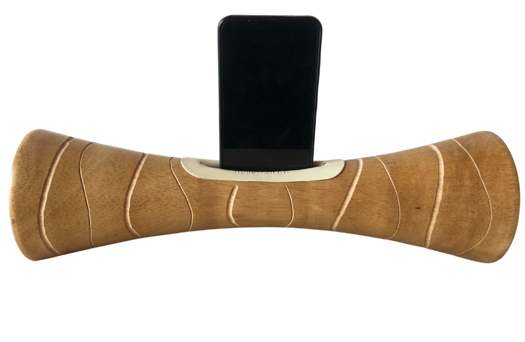 Mangobeat naturel zèbre 35 cm – Enceinte en bois et sans ondes